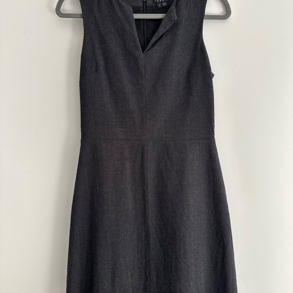 Theory A-Line Split Front Wool Dress